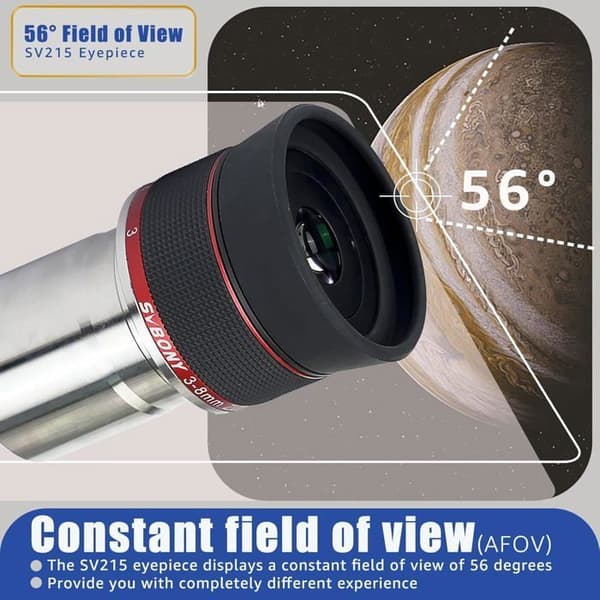 Svbony SV215 Planetärteleskop Zoomokular 3-8mm, 1.25 tum Parfokal 56 Grader Konstant AFOV, för Korta Teleskop