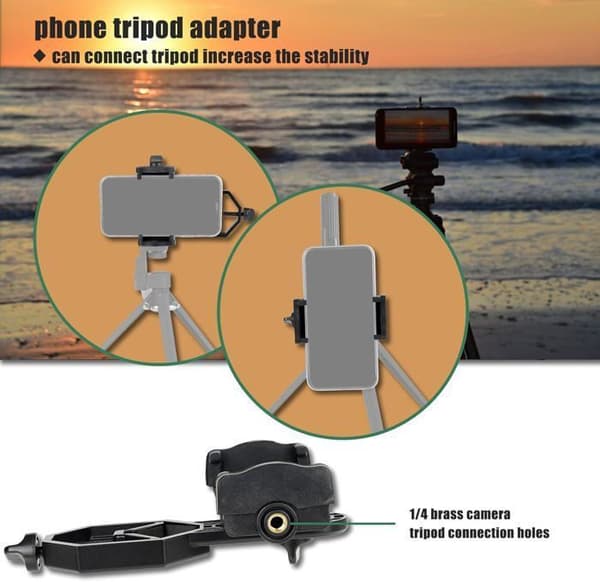 Svbony Teleskop Aluminium Universell Adapter, Smartphone Teleskop Adapter, för Teleskop Spotting Scope Mikroskop Långt Utsikt