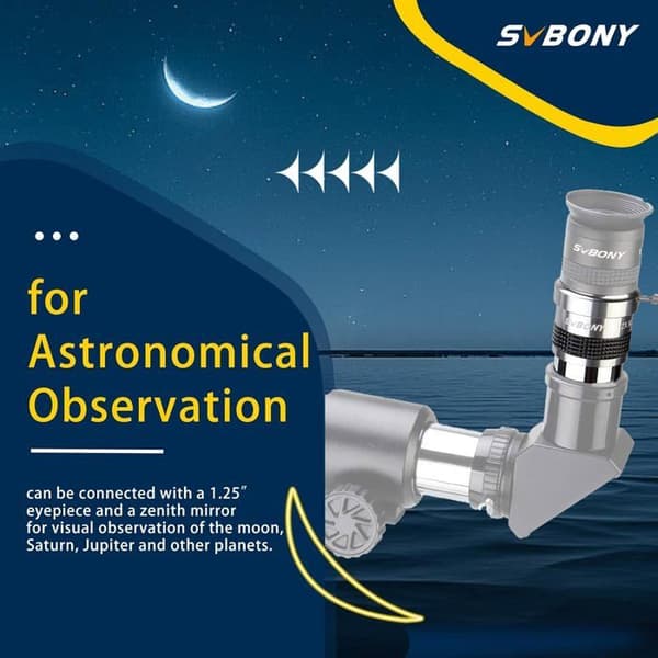 Svbony SV137 2X Barlow-lins, 1,25 tum metall Barlow FMC akromatiskt teleskoptillbehör med mässingssnäppring