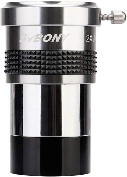 Svbony SV137 2X Barlow-lins, 1,25 tum metall Barlow FMC akromatiskt teleskoptillbehör med mässingssnäppring