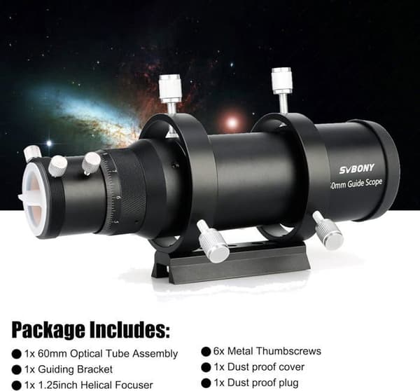 Svbony SV106 Guide Telescope 60mm,F4 Telescope Guide Scope med Helical Focuser, Kompatibel med ZWO QHY Guide Camera