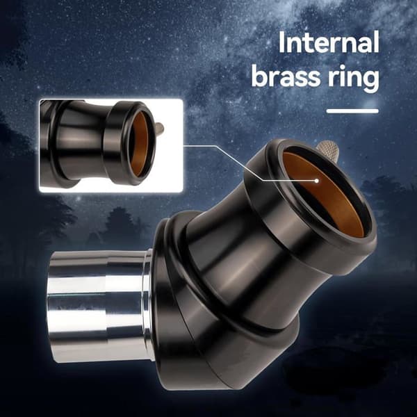 Svbony SV222 teleskopadapter, 1,25" Zenith-spegel 45° metall diagonalt prisma med tillbehör till pressring av mässing
