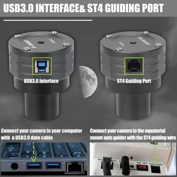 Svbony SV505C okular planetärt färgkamerateleskop, 1,25 tum 4,2 MP USB3.0, med CMOS IMX464-sensor, för autoguiding
