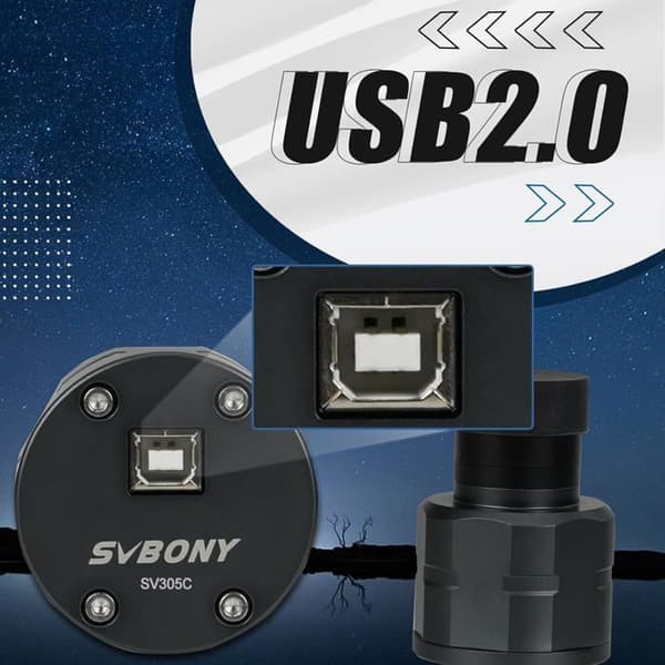 Svbony SV305C teleskopkamera, 1,25" färg IMX662 CMOS USB2.0 Planetary Imaging, astronomi med hög bildhastighet