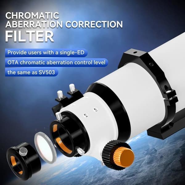 Svbony SV48P 102F6.5 Refractor Telescope, OTA Achromatic FMC Coating, 2,5" Rap Dual Speed Focusing Telescope