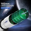 Miniatyrbild 2 av 6: Svbony SV48P 102F6.5 Refractor Telescope, OTA Achromatic FMC Coating, 2,5" Rap Dual Speed Focusing Telescope