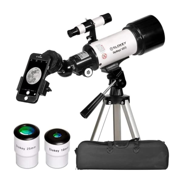 Slokey Telescope Astronomy 16x-120x, let at samle, velegnet til børn og begyndere, voksne - med mobiltelefonadapter - teleskop til månen og