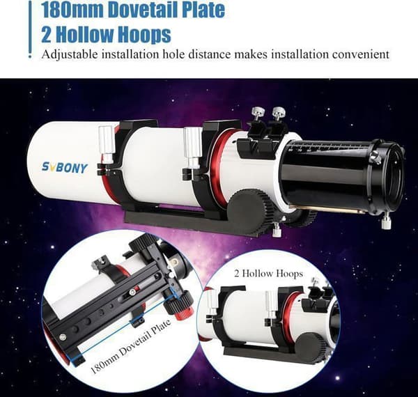 Svbony SV550 APO Refractor Telescope, 80F6 Triplet Apochromatic Ed OTA, FMC Double Speed Focus, för fotografering