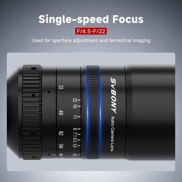 Svbony SV555 APO 54mm Astrofotograferingteleskop, Fullformat Teleskop Kameralins f/4.5, Manuell bländarjustering
