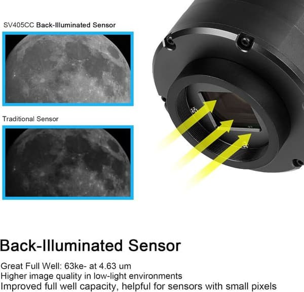 Svbony SV405 Färgekamera med TEC-kylning, 11.7MP USB3.0 Okular Teleskop, IMX294 CMOS-sensor med AR-beläggning, för Astrofotografi