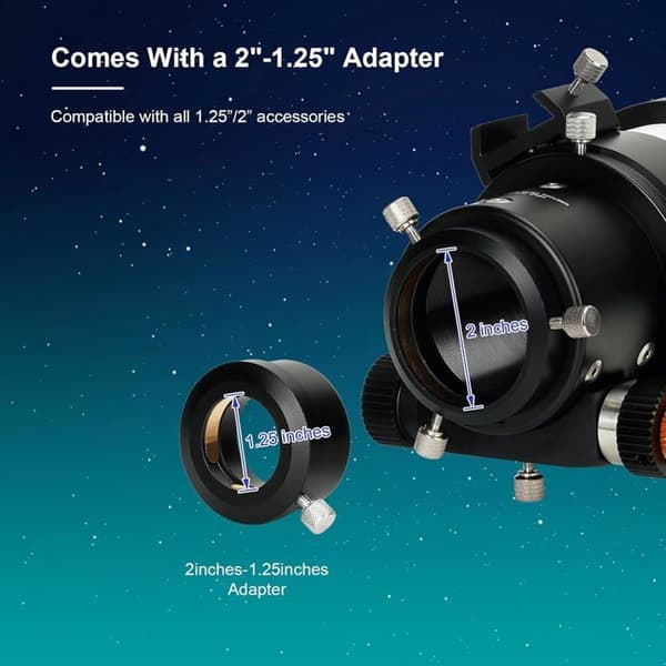 Svbony SV48P Teleskop för Astronomi, 90mm F5.5 Refraktorteleskop Snabb Fokuserare med Dubbel Hastighet 360 graders Vridvinkel
