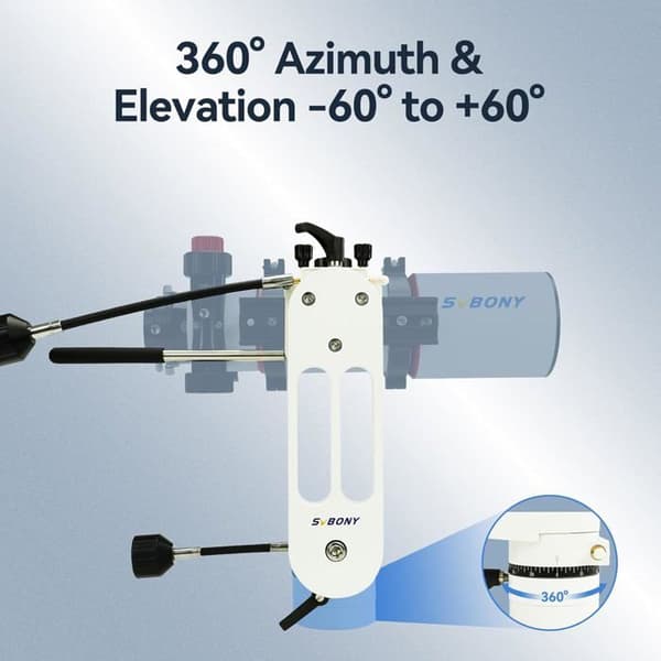 Svbony SV225 Teleskop Azimutalmontering, Aluminium Alt-azimutalmontering Justerbar vinkel CNC Struktur Hålig, för observation