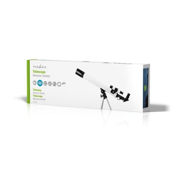 Teleskop - NEDIS - SCTE5060WT - Bländare 50 mm - Brännvidd 600 mm - Finderscope 5 x 24 - Vit / Svart