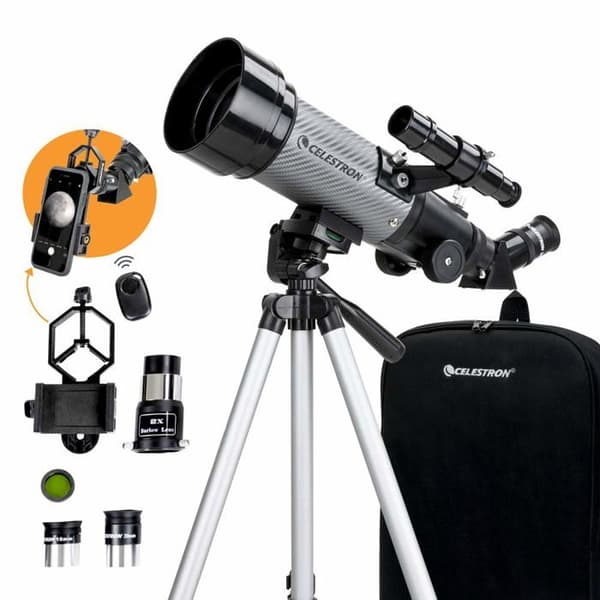 Celestron - 22035 - Travel Scope 70 DX Portable Telescope med Smartphone Adapter och Bluetooth Trigger