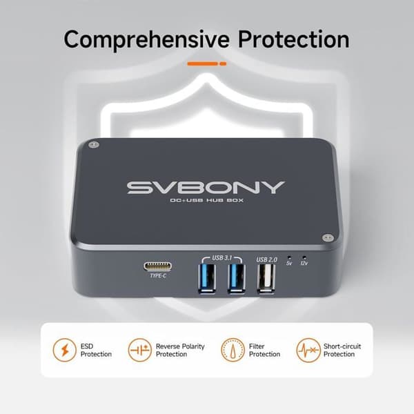 Svbony SV241 DC matningsadapter för teleskop för vuxna, 6 DC strömutgång fickadapter