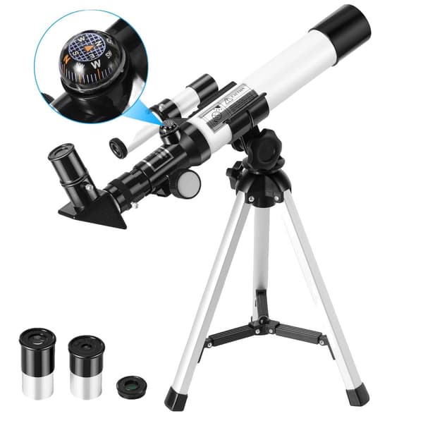 HD astronomisk teleskop, 68x forstørrelse, 40 mm objektivlinse,Beige