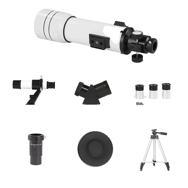 Högupplöst astronomisk teleskop, 70 mm bländare, 400 mm brännvidd,VIT