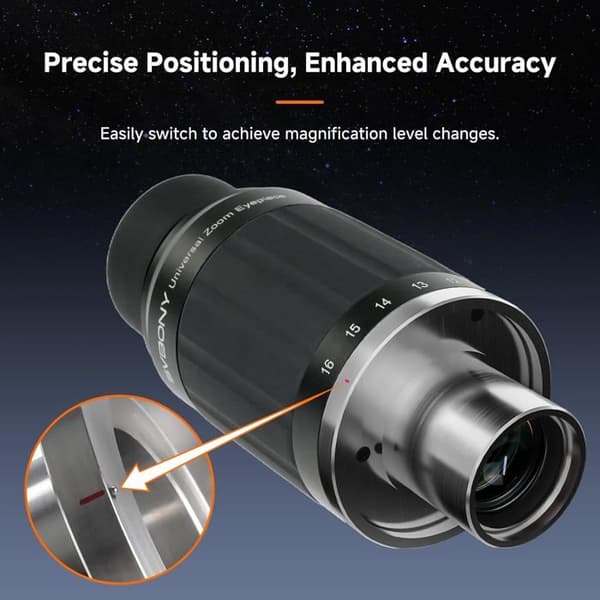 Svbony SV245 Teleskop Zoomokular, 1,25" 8mm -16mm, Konstant synfält på 63°, med 2" adapter för observation