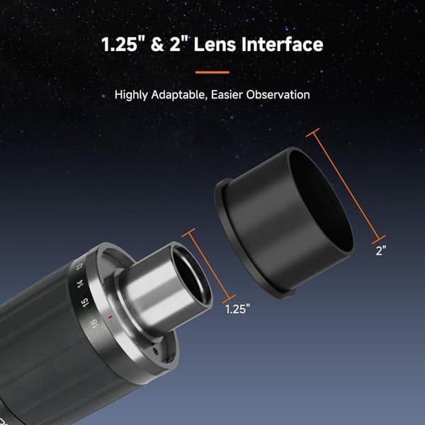 Svbony SV245 Teleskop Zoomokular, 1,25" 8mm -16mm, Konstant synfält på 63°, med 2" adapter för observation