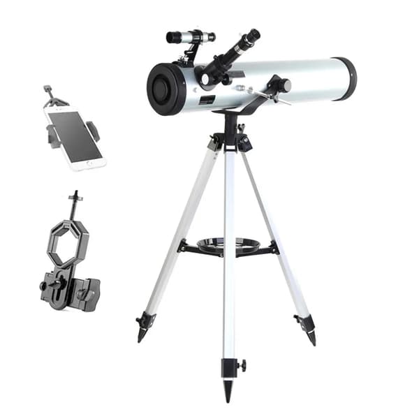 Reflektor teleskop, 76 mm objektivlins, 700 mm brännvidd,Med adapter