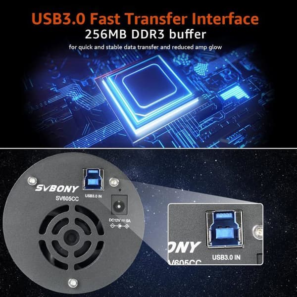 Svbony SV605CC Teleskop Kamera Kylning Färg, USB3.0 Minska Glöd Kameror, AR Belagd med CMOS Sensor IMX533 Bakgrundsbelyst
