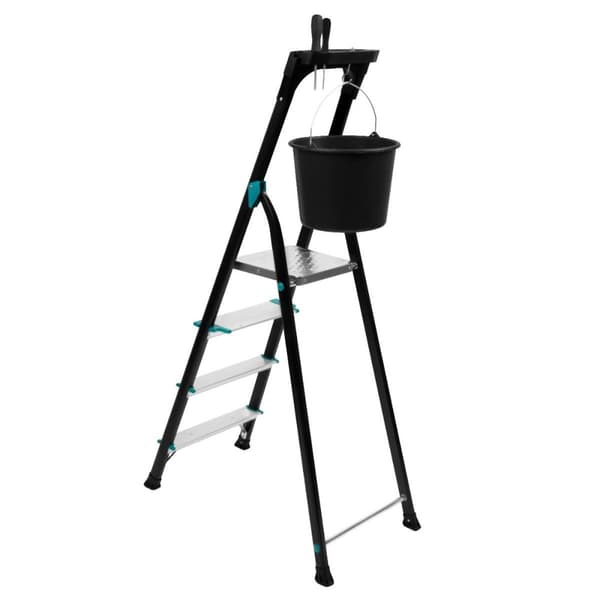 VONROC PRO Hushållsstege – 4 steg – Anti slip | Max. Kapacitet 150kg