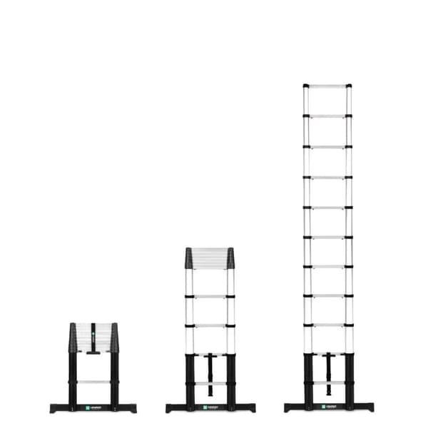 VONROC Stige - Teleskopstige - 3,20mtr | PRO | Softclose & Stabilisatorstang