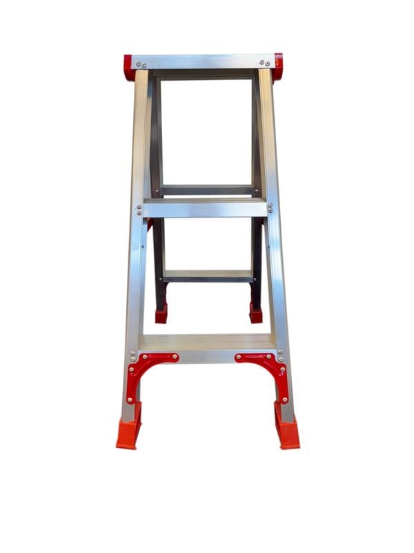 Hushållstrappa - stege - 2x 3 steg - aluminium - 75 cm hög