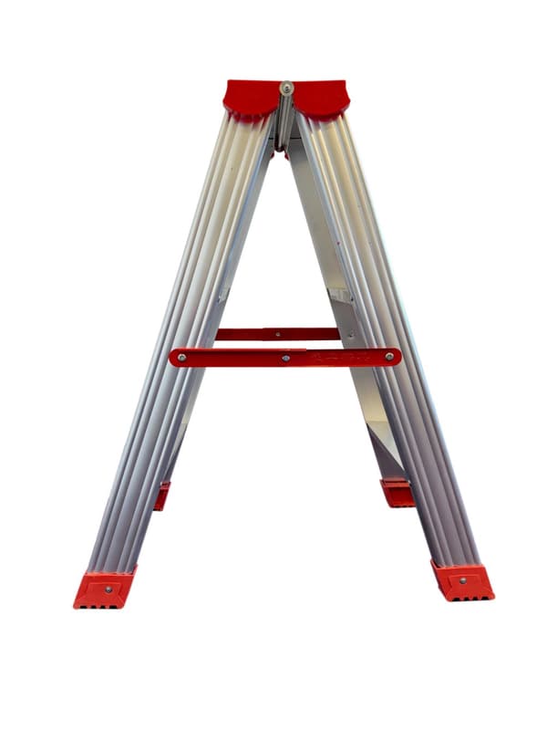 Hushållstrappa - stege - 2x 3 steg - aluminium - 75 cm hög