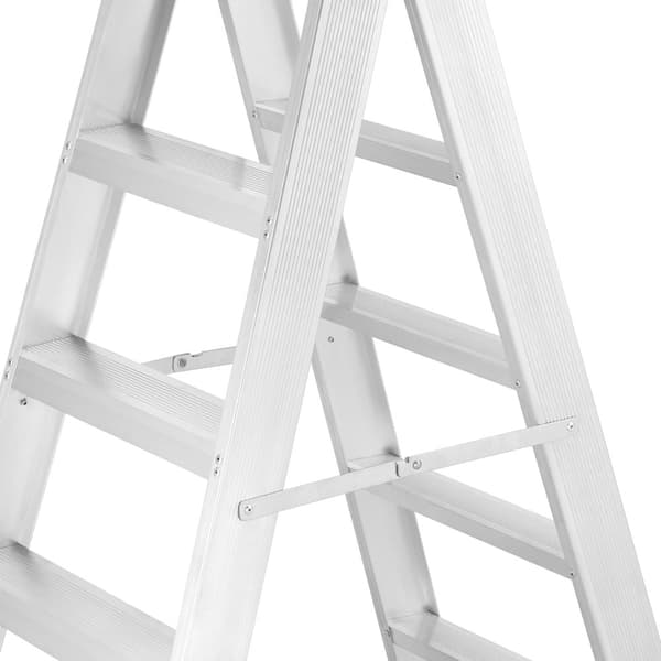 Hushållstrappa - stege - 2x 4 trappsteg - aluminium - 81 cm hög