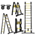 Miniatyrbild 1 av 4: XMTECH hopfällbar teleskopstege - 12 stegpinnar - Maximal belastning 150 kg - Svart