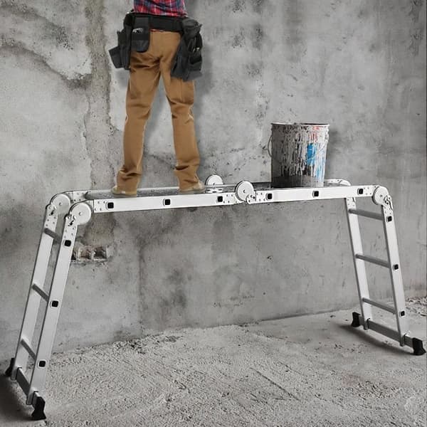 Multifunktions hopfällbar stege - XMTECH - 340cm - Aluminium - 6 i 1 - Last 150 kg