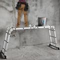 Miniatyrbild 3 av 4: Multifunktions hopfällbar stege - XMTECH - 340cm - Aluminium - 6 i 1 - Last 150 kg
