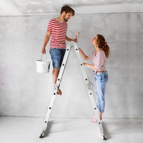 Multifunktions hopfällbar stege - XMTECH - 340cm - Aluminium - 6 i 1 - Last 150 kg