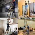 Miniatyrbild 4 av 4: Teleskopisk hopfällbar aluminiumstege - LZQ - 5m - 16 steg - Gul-svart