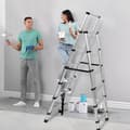 Miniatyrbild 3 av 4: Teleskopstege - XMTECH - 1,7m+2m - Maximal belastning 150 kg - 13 steg - Aluminium
