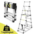 Miniatyrbild 1 av 4: Teleskopstege - XMTECH - 1,7m+2m - Maximal belastning 150 kg - 13 steg - Aluminium