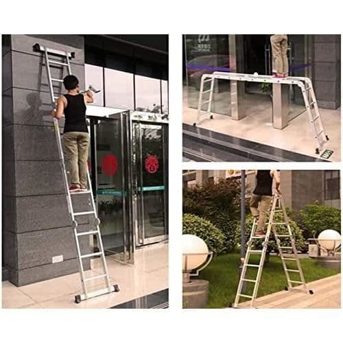 Multifunktionsstege - Aluminium - 4 x 4 - Max belastning 150 kg - Max höjd 4,7 m - Fällbar