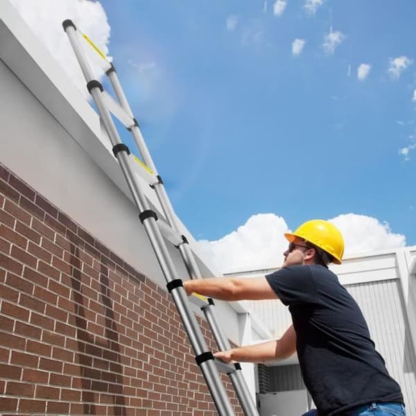 YUENFONG Teleskopstege i aluminium 3,8 m - Halkfri - Multifunktion - Glidstege - Maximal belastning: 150 kg