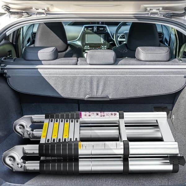 YUENFONG Fällbar teleskopstege 5m - Aluminium - Halkfri - Multifunktion - Maximal belastning: 150 kg (2,5+2,5m)