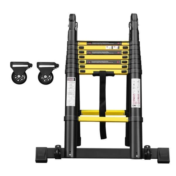 Teleskopstege - YUENFONG - 5m - Halkfri - Fällbar - Max belastning: 150 kg