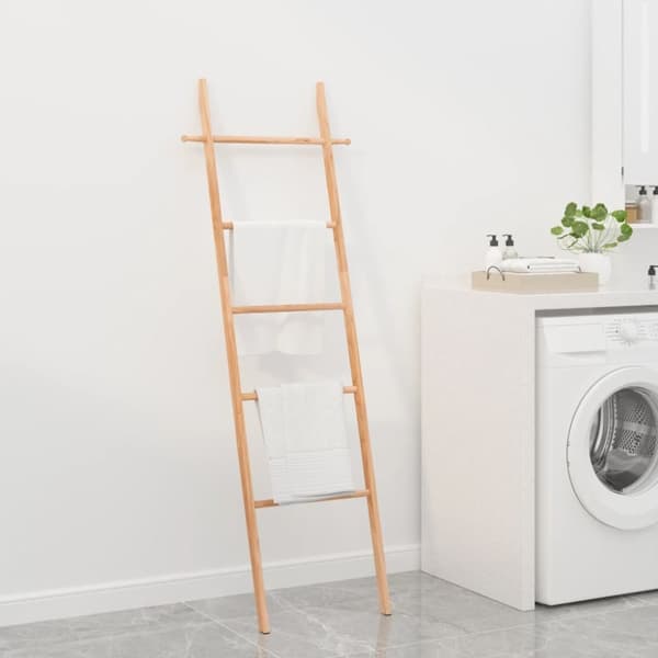 The Living Store håndklædestige 170 cm massivt valnøddetræ - Stiger
