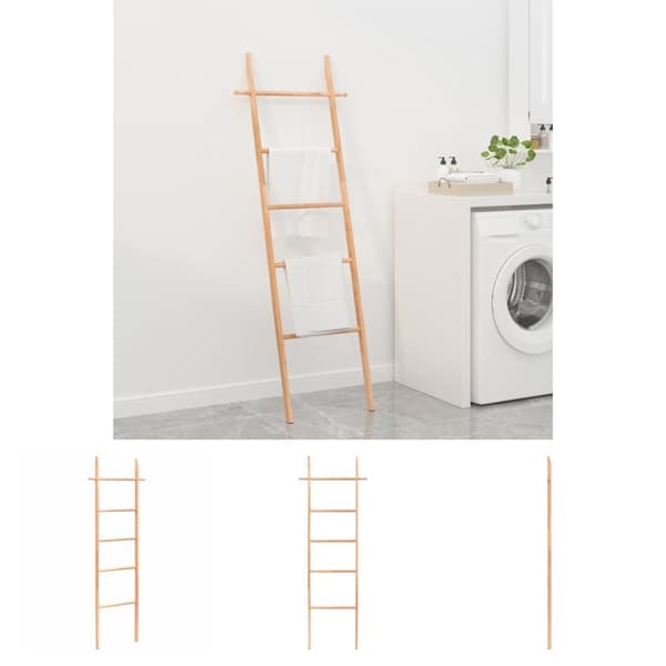 The Living Store håndklædestige 170 cm massivt valnøddetræ - Stiger