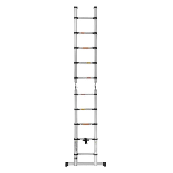 Hopfällbar teleskopstege - 12 steg - Aluminium - Höjd: 0,85–1,85/3,80 m - MSW