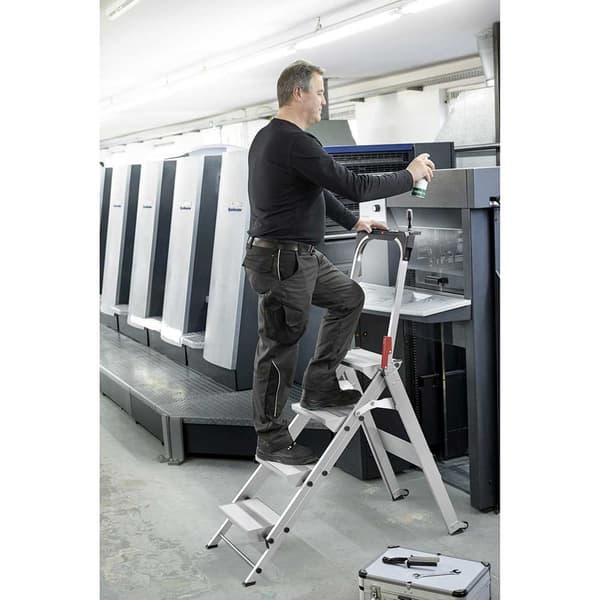 Hailo Aluminiumstege St100 Topline 4 Escalones Silver