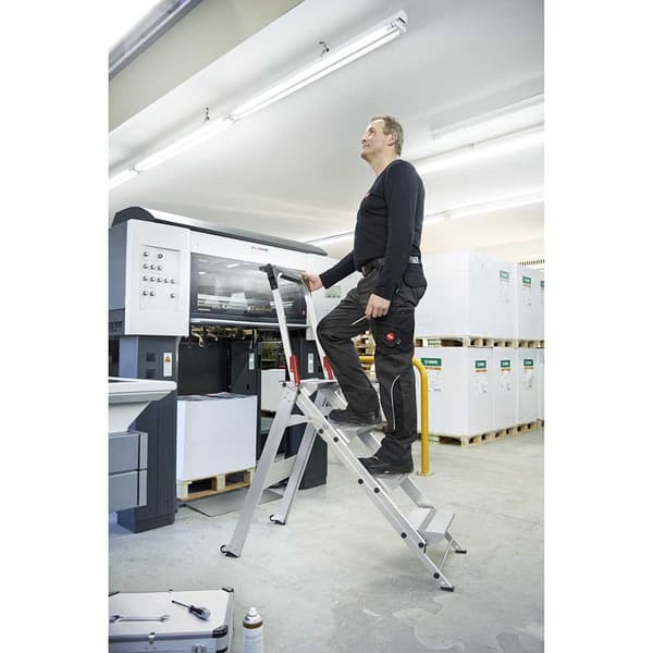 Hailo Aluminiumstege St100 Topline 4 Escalones Silver