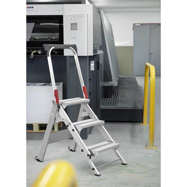 Hailo Aluminiumstege St100 Topline 4 Escalones Silver