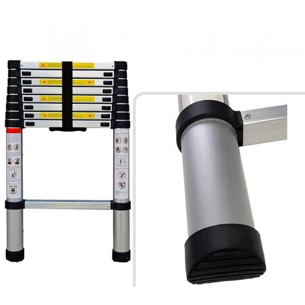 TODECO hopfällbar teleskopstege - 2,6m - EN131 - Max belastning 150kg