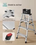 Miniatyrbillede 4 af 6: Rootz foldestige i aluminiumslegering - Trinskammel - Let, robust - 78 cm x 42 cm x 81,5 cm - 150 kg Kapacitet