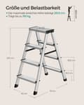 Miniatyrbillede 5 af 6: Rootz foldestige i aluminiumslegering - Trinskammel - Let, robust - 78 cm x 42 cm x 81,5 cm - 150 kg Kapacitet